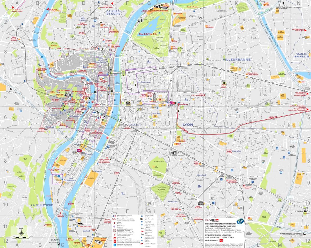 Mappa turistica di Lione