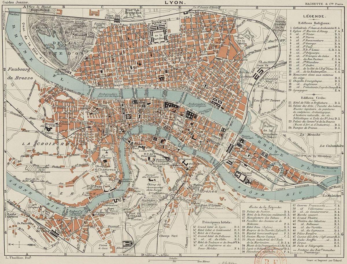 Mappa storica di Lione