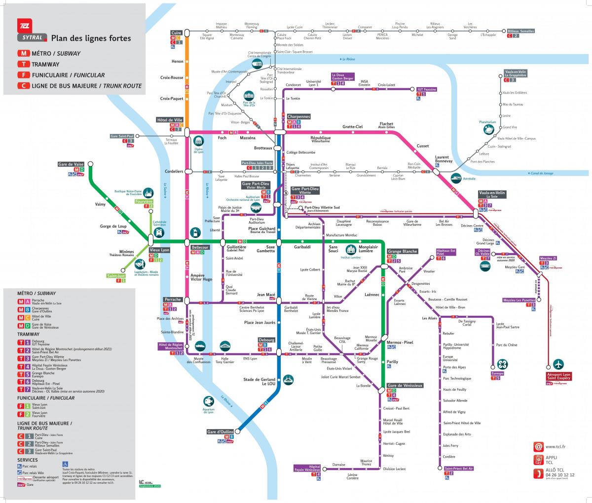Mappa della stazione della metropolitana di Lione