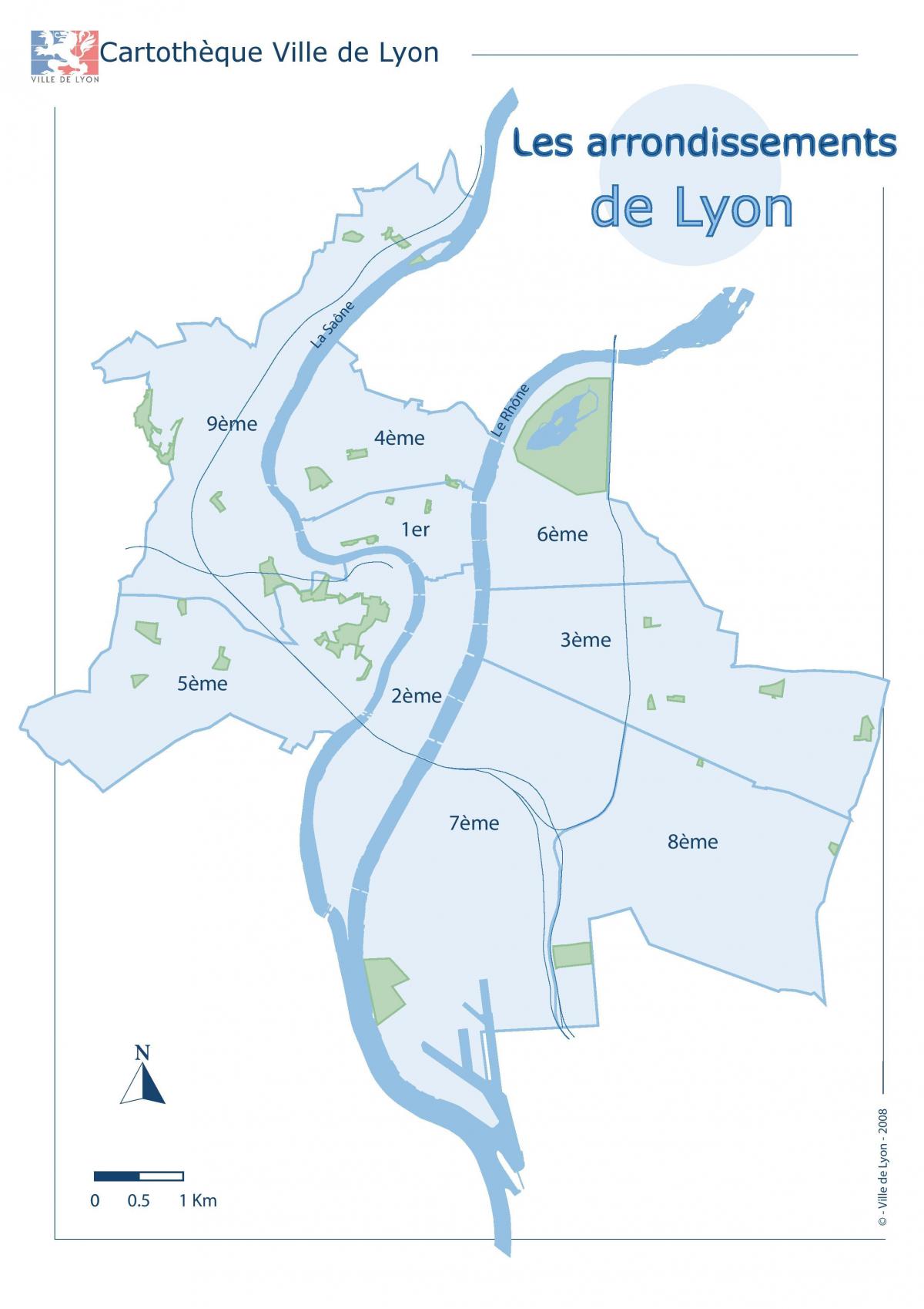 Mappa del distretto di Lione