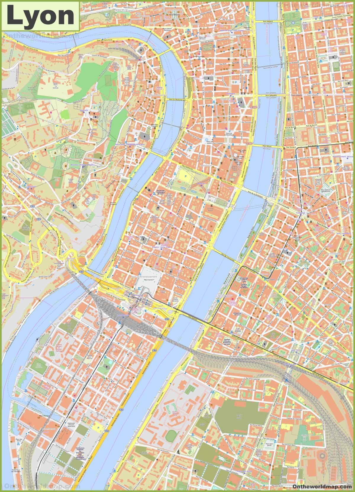 Mappa stradale di Lione